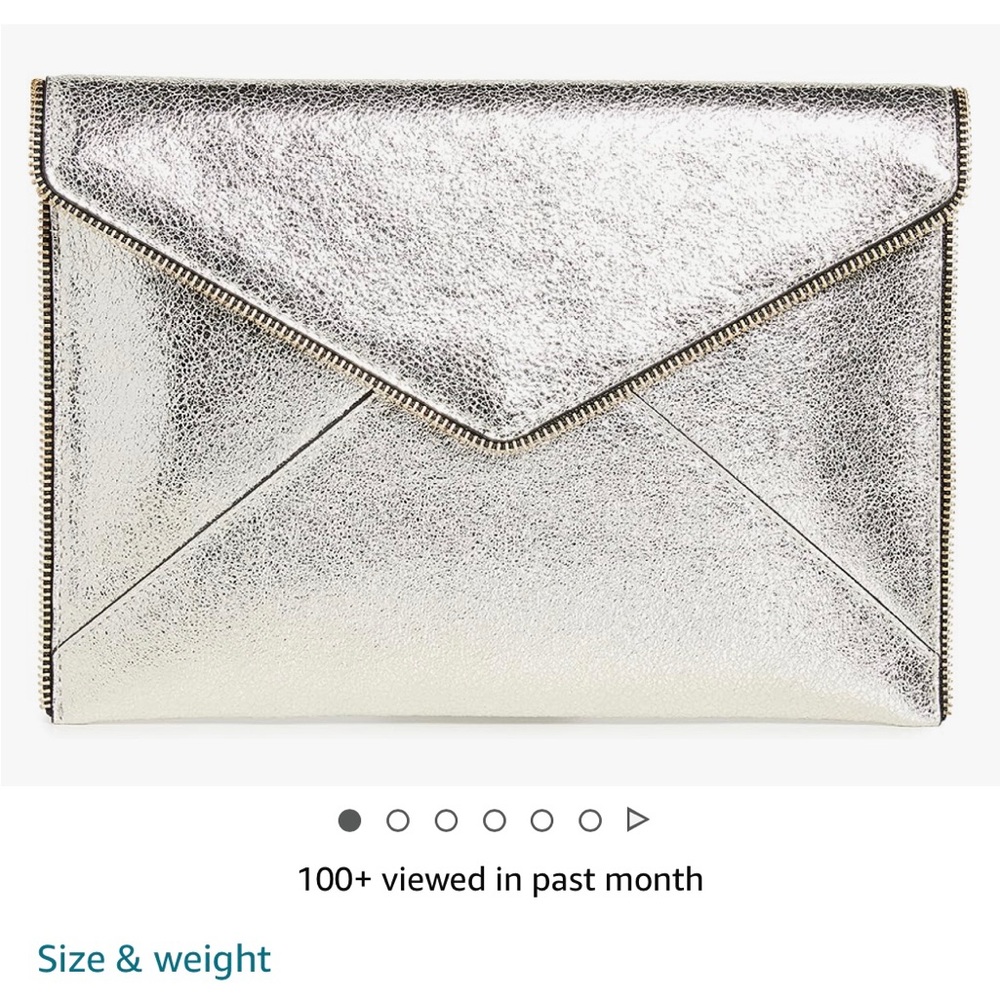 NWOT, Rebecca Minkoff Gold leather Clutch, 5 star reviews